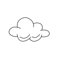 Soft Puffy Sky Cloud Free Coloring Page for Kids