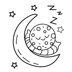 Sweet Dreams Celestial Free Coloring Page for Kids