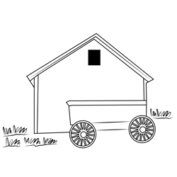 Winter House Free Coloring Page for Kids