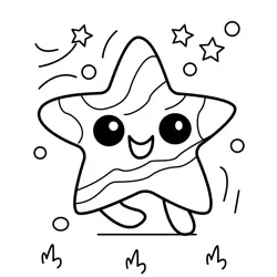 Happy Smiling Star Dance Free Coloring Page for Kids