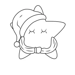 Sleepy Star with Nightcap Free Coloring Page for Kids