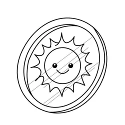 Happy Sun Reflection in Mirror Free Coloring Page for Kids