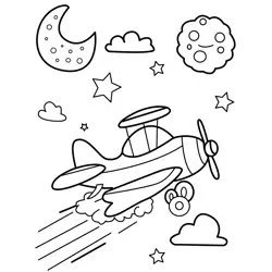 Sweet Sky Flight Adventure Free Coloring Page for Kids