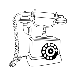 Antique Telephones Free Coloring Page for Kids