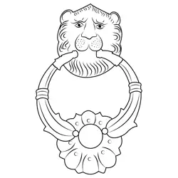 Door Knob Free Coloring Page for Kids
