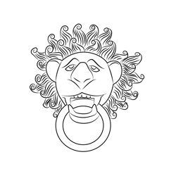 Door Knocker Free Coloring Page for Kids