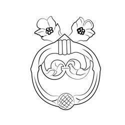 Doorknocker Free Coloring Page for Kids