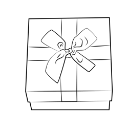 Gift Box Free Coloring Page for Kids