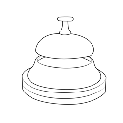 Hotel Service Bell Free Coloring Page for Kids