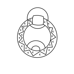 Old Iron Door Handle Free Coloring Page for Kids