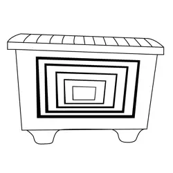 Wooden Vintage Box Free Coloring Page for Kids