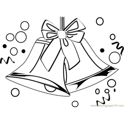 Merry Christmas Bell Coloring Page for Kids - Free Christmas Bells