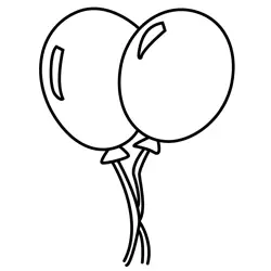 Pair of Celebration Balloons Free Coloring Page for Kids