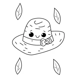 Happy Farmer Hat Character Free Coloring Page for Kids