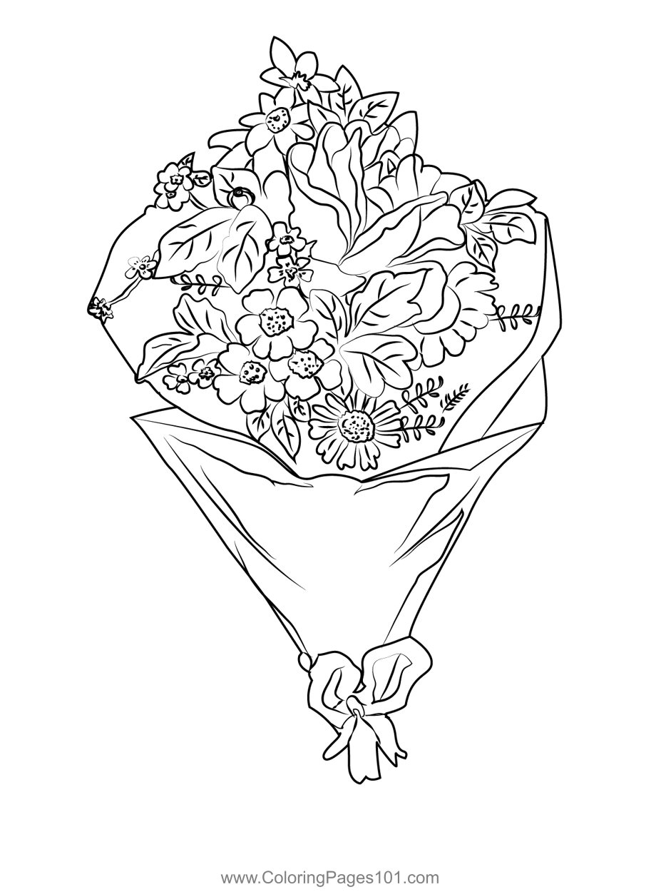Flower Bouquet Coloring Pages