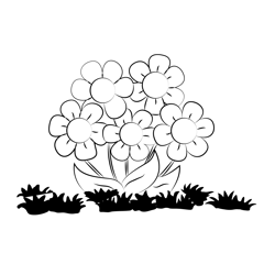 Beautiful Flowers Free Coloring Page for Kids