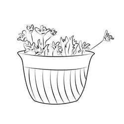 Primroses In Pot Free Coloring Page for Kids