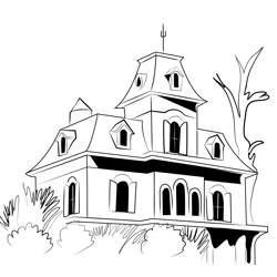Belle Of The Ball Haunted Free Coloring Page for Kids