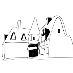 Haunted House 2 Free Coloring Page for Kids