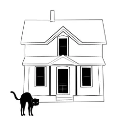 Haunted House 4 Free Coloring Page for Kids