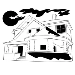 Haunted House In Kansas Free Coloring Page for Kids