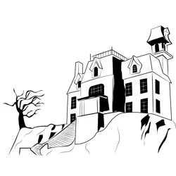 Scooby Haunted House Free Coloring Page for Kids