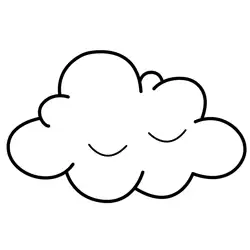 Happy Fluffy Cloud Free Coloring Page for Kids