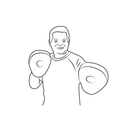 Boxer Athlete Free Coloring Page for Kids