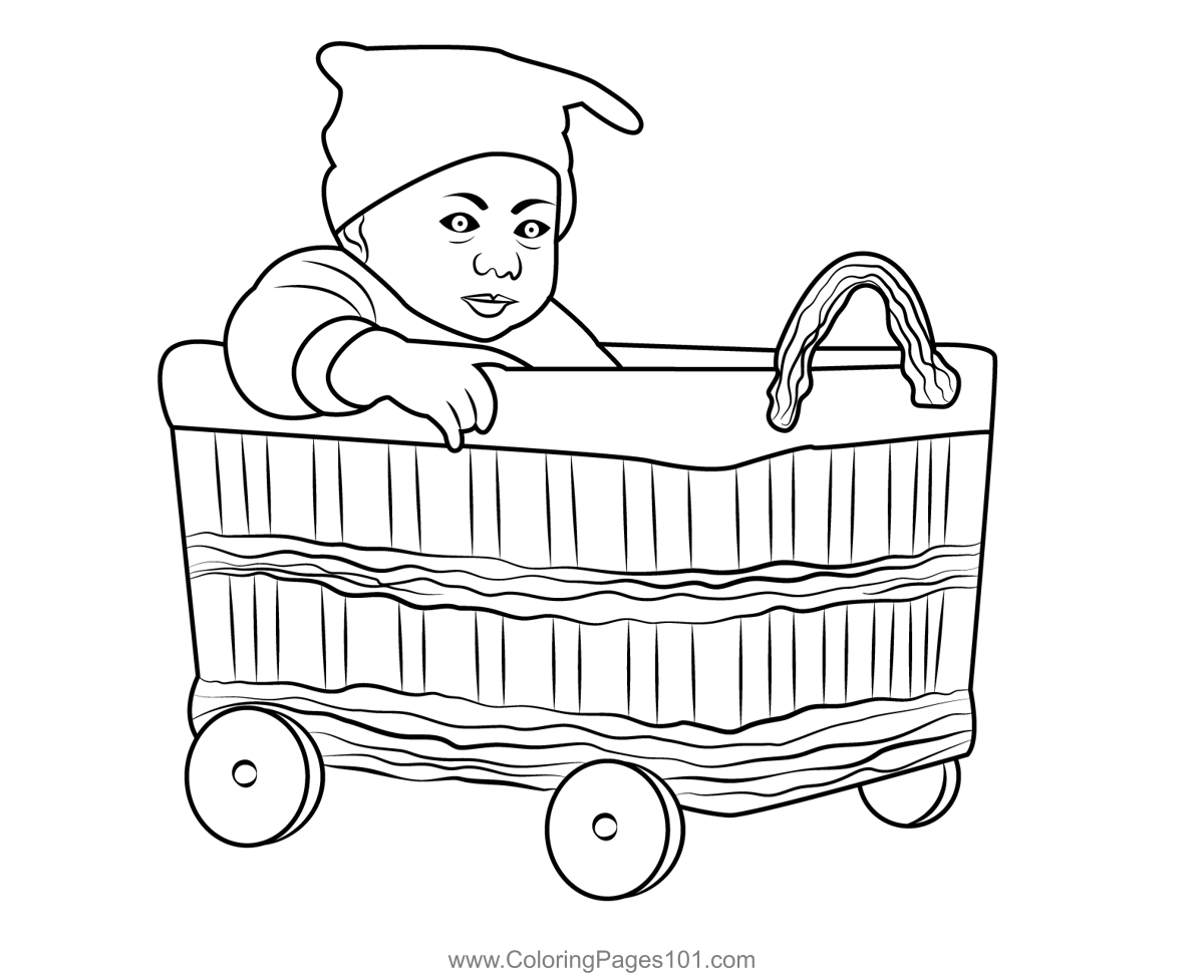 Baby in Basket Coloring Page for Kids Free Babies Printable Coloring