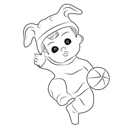 Cute Baby Free Coloring Page for Kids