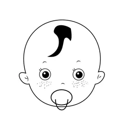 Funny Baby Face Free Coloring Page for Kids