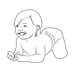 Happy Baby Free Coloring Page for Kids