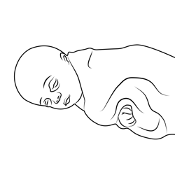 Sleeping Baby Free Coloring Page for Kids