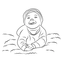 Smiling Child Free Coloring Page for Kids