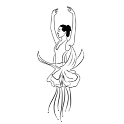 Young Ballerina Girl Free Coloring Page for Kids