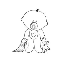 Baby Boy Free Coloring Page for Kids