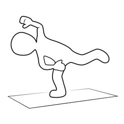 Boy Silhouette Free Coloring Page for Kids