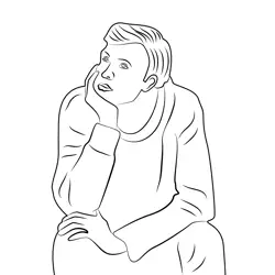 Boy Thinking Free Coloring Page for Kids