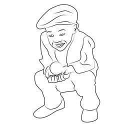 Child Playing With Ball Free Coloring Page for Kids