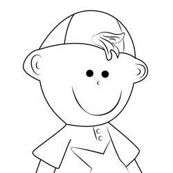 Happy Kid Free Coloring Page for Kids
