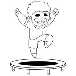 Jumping Boy Free Coloring Page for Kids