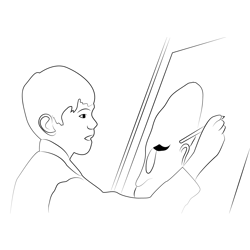 Painter Kid Free Coloring Page for Kids
