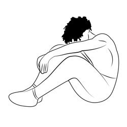 Sitting Boy Free Coloring Page for Kids