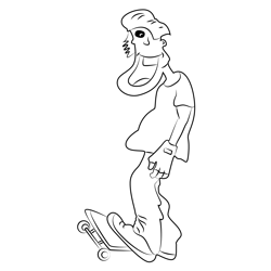Skater Boy Free Coloring Page for Kids
