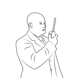 Businessman With Phone Free Coloring Page for Kids