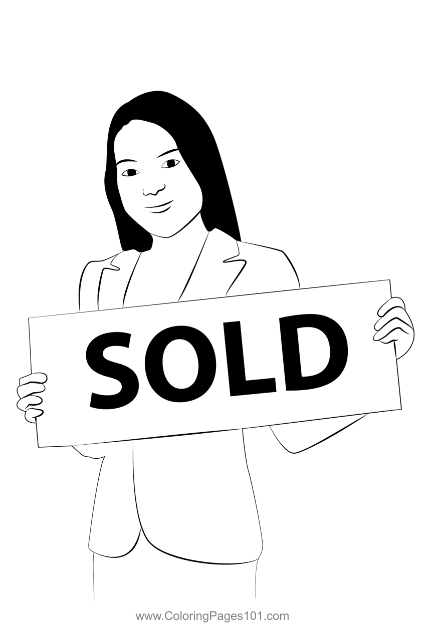 Women with Sold Sign
