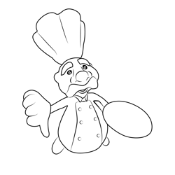 Chef Cartoon Free Coloring Page for Kids