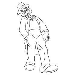 Funny Circus Clown Free Coloring Page for Kids