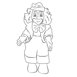 Happy Clown Free Coloring Page for Kids