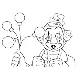 Joker With Colorful Balloons Free Coloring Page for Kids